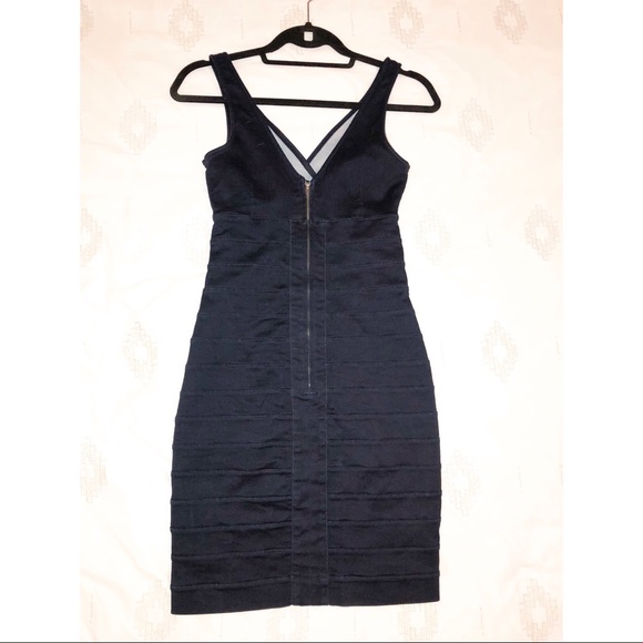 EXPRESS dark denim body hugging dress - Picture 2 of 4
